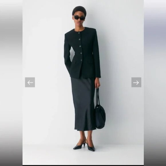 Aritzia Babaton Slip Satin Maxi Skirt Black Size 00 - Picture 6 of 12